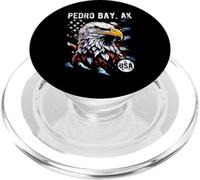 Pedro Bay AK - Bandera patriótica de Estados Unidos, diseño de Estilo Vintage PopSockets PopGrip para MagSafe