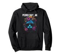 Pedro Bay Alaska Gato con Gafas de Sol y diseño de Flores Sudadera con Capucha