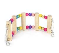 Pedro de Madera Parrot Suspension Puente de trepador de trepaporas Jugues Jugando libremente Suministro de Entretenimiento Divertido y sin tóxico para Loros Material de Madera de (6 * 18 cm)