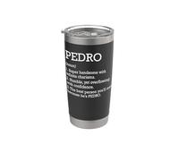 Pedro Definición Nombre Personalizado Pedro Divertido Cumpleaños Vaso térmico de acero inoxidable de doble pared