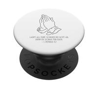 Pedro - Manos orando Preocupaciones Dios PopSockets PopGrip Adhesivo