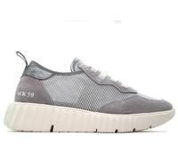 Pedro Miralles Weekend by Zapatilla Deportiva,de Piel,Tela,Rejilla,cordón elástico,Suela de Goma,Plantilla Extraible,Sneaker, para: Mujer Color: Plata Talla:37