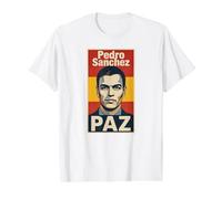 Pedro Sánchez Paz Paz Camiseta gráfica económica, Hombre, Blanco, XL