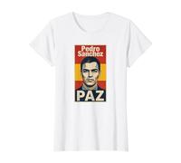 Pedro Sánchez Paz Paz Camiseta gráfica económica, Mujer, Blanco, M
