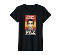 Pedro Sánchez Paz Paz Camiseta gráfica económica, Mujer, Negro, S