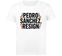 Pedro Sánchez Resign Camiseta De Algodón para Hombre Blanca para Hombre T-Shirt White Men