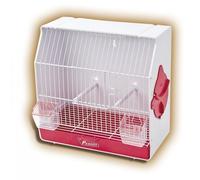 Pedrós transportin de concurso con puerta delantera blanca y rojo para pájaros