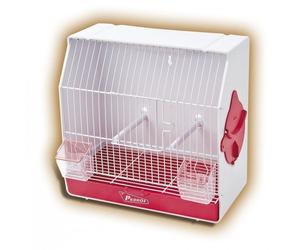 Pedrós transportin de concurso con puerta delantera blanca y rojo para pájaros