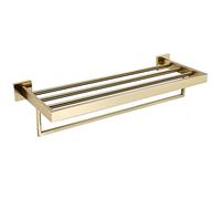 PEEHOO Juego de Accesorios de baño de Oro Cepillado Montaje en Pared Portarrollos de Papel higiénico Toallero Colgador para Batas Kit de Accesorios de Acero Inoxidable, Toallero de baño 400,01