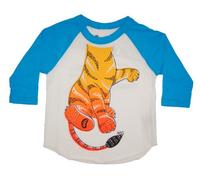 Peek-A-Zoo Become an Animal Super Soft 3⁄4 manga raglán Tee para bebé, bebé + niño (0/6M-6T) - Azul - 6 años