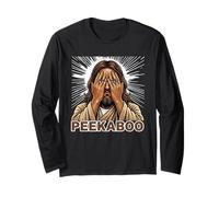Peekaboo Jesus Meme Funny Christian Faith Funny Jesus Humor Manga Larga