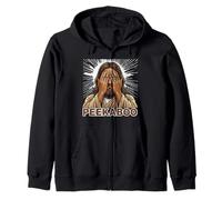 Peekaboo Jesus Meme Funny Christian Faith Funny Jesus Humor Sudadera con Capucha