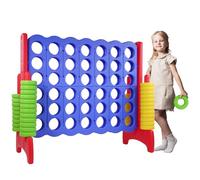 Peekabu Juego Gigante de 4 en Fila para Exteriores, Juego de Patio Jumbo de 4 en Fila para niños y Adultos, 42 Anillos y Deslizador de liberación rápida