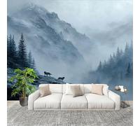 Peel and Stick DIY Fotomurales 200X140 cm NaturalezaValleManada De Lobos Decoración Papel Tapiz del hogar Murales Creativo Azul Salón Dormitorio Oficina Habitación Fondo Pegatinas Pared