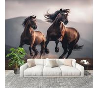 Peel and Stick DIY Fotomurales 250X175 cm 3d Caballo Primer Plano Decoración Papel Tapiz del hogar Murales Creativo Gris Salón Dormitorio Oficina Habitación Fondo Pegatinas Pared
