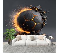 Peel and Stick DIY Fotomurales 250X175 cm 3d Creativo Llama FúTbol Decoración Papel Tapiz del hogar Murales Creativo Gris Salón Dormitorio Oficina Habitación Fondo Pegatinas Pared