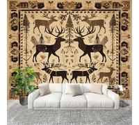 Peel and Stick DIY Fotomurales 250X175 cm Alce Tradicional De Estilo éTnico Decoración Papel Tapiz del hogar Murales Creativo MarróN Salón Dormitorio Oficina Habitación Fondo Pegatinas Pared