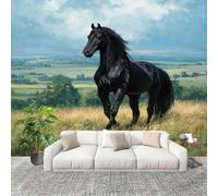 Peel and Stick DIY Fotomurales 250X175 cm Animales Un Caballo Primer Plano Decoración Papel Tapiz del hogar Murales Creativo Verde Salón Dormitorio Oficina Habitación Fondo Pegatinas Pared