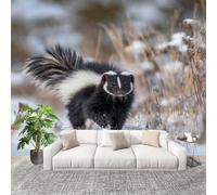 Peel and Stick DIY Fotomurales 250X175 cm Lindo Animal Zorrillo Decoración Papel Tapiz del hogar Murales Creativo Blanco Salón Dormitorio Oficina Habitación Fondo Pegatinas Pared