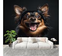 Peel and Stick DIY Fotomurales 250X175 cm Lindo Perro Animal Primer Plano Decoración Papel Tapiz del hogar Murales Creativo Negro Salón Dormitorio Oficina Habitación Fondo Pegatinas Pared