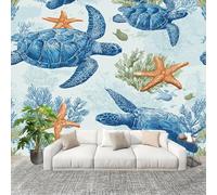 Peel and Stick DIY Fotomurales 250X175 cm OcéAno Coral Cuckolds Marinas Tema Decoración Papel Tapiz del hogar Murales Creativo Azul Salón Dormitorio Oficina Habitación Fondo Pegatinas Pared