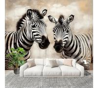 Peel and Stick DIY Fotomurales 250X175 cm Realista Animales Cebra Decoración Papel Tapiz del hogar Murales Creativo MarróN Salón Dormitorio Oficina Habitación Fondo Pegatinas Pared