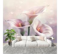 Peel and Stick DIY Fotomurales 250X175 cm Romance Flores Alcatraces Decoración Papel Tapiz del hogar Murales Creativo Rosa Salón Dormitorio Oficina Habitación Fondo Pegatinas Pared