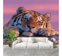 Peel and Stick DIY Fotomurales 250X176 cm Lindo Animal Tigre Decoración Papel Tapiz del hogar Murales Creativo Rosa Salón Dormitorio Oficina Habitación Fondo Pegatinas Pared