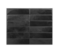 Peel and Stick Pegatinas para azulejos, 10 hojas de 29 cm x 23 cm - Láminas 3D para azulejos, autoadhesivos despegables y adhesivos, para cocina, baño, decoración de pared (negro)