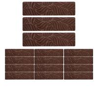 Peel and Stick Stair Treads - 15 Pieces Non-Skid Wood Steps, with Safety Rug Protector Covers, Reusable Adhesive Staircase Runner, for Kids Pets Dogs Patio | for Home Garage Indoor Dormitory Basement