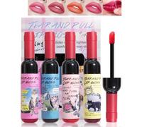 Peel Off Lip Tint Stain 4 Colors Tattoo Magic Color Peel Off Lip Tint Long Lasting Waterproof Tear-off Lip Gloss,Lightweight Non-Stick Non Fade Liqui