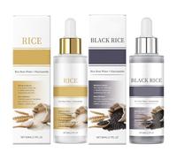 Peel Shot Glow Ampolla de arroz Duo, arroz blanco y negro como exfoliante, exfoliante de arroz para la cara, eliminador de puntos negros hidratante para toda la piel (blanco+negro, 2 unidades)