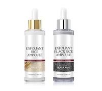 Peel Shot Glow Ampolla de arroz Duo, Peel Shot Black Rice Duo, exfoliante de arroz para la cara, arroz blanco y negro como exfoliante (2 unidades, 100 ml)