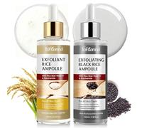 Peel Shot Glow arroz ampolla de pelado, suave negro y blanco arroz exfoliante suero facial para la cara y el cuerpo, encoger los poros y hidratar profundamente para todos los tipos de piel