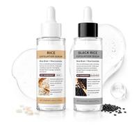 Peel Shot Glow Rice Ampoule Duo, 2 Piezas Exfoliante Facial Con Arroz Blanco Y Negro Peeling Quimico Facial Exfoliante Rice Ampoule, Mejora La Piel Áspera, Hidrata, Ilumina, 80ml