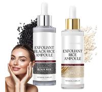 Peel Shot Glow Rice Ampoule Duo,2pcs Exfoliante Cara Arroz Blanco Y Negro,Exfoliante Arroz Negro,Serum Exfoliante Arroz Negros,Peeling Exfoliante Facial,