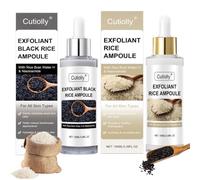 Peel Shot Glow Rice Ampoule Duo,2pcs Exfoliante Cara Arroz Blanco Y Negro,Exfoliante Arroz Negro,Serum Exfoliante,Peeling Exfoliante Facial,Arroz Limpia Poros