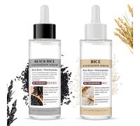Peel Shot Glow Rice Ampoule Duo,2PCS White & Black Rice Ampoule,Reis Peeling Serum Face Hidratante para la cara, Limpieza de poros, Eliminador de puntos negros