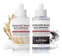 Peel Shot Glow Rice Ampoule Duo, Ampolla de Arroz Brillante, Sérum Exfoliante de Arroz, Suero de Arroz Glow Deep, Limpia Profundamente los Poros, Ampolla Exfoliante Facial y Corporal