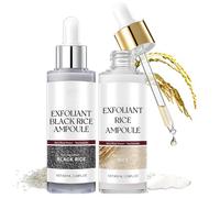 Peel Shot Glow Rice Ampoule Duo, Black and White Rice Exfoliante Rice Ampoule, Ampollas de Arroz Peel Shot Glow Duo, Peeling Visage Apertura de Poros, Eliminador Puntos Negros, 2 * 100ML