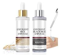 Peel Shot Glow Rice Ampoule Duo, exfolia la cara con arroz blanco y negro, suero de arroz blanco y negro, exfolia suavemente, limpia los poros y puntos negros e hidrata la piel (2 unidades)