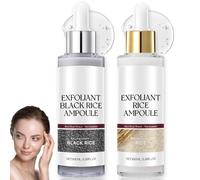 Peel Shot Glow Rice Ampoule Duo, Exfoliant White & Black Rice Ampoule, Glow Rice Duo Ampoule Set con arroz blanco y negro, suero exfoliante de arroz, eliminador de espinillas, limpieza de poros