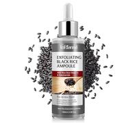 Peel Shot Glow Rice Peeling Ampoule, Esencia exfoliante facial suave de salvado de arroz negro, limpia profundamente los poros e hidrata, apta para rostro y cuerpo (Negro)