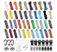 Peelanmall Paracord 550 Cuerda de nailon, cuerda de paracord de 4 mm, multicolor, juego de cintas de paracord, pulsera de paracords, juego de pulseras para llaveros, correas para perros, 42 colores