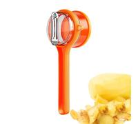 Peeler with Container - Double-Sided Stainless Steel Cutter | Multi-Function Kitchen Peeling Tool for Carrots, Potatoes, Cucumbers, and Vegetables | Easy Grip Food Prep Gadget for Home Cooking