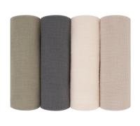 Peepeemax Muselinas Bebé Paño 60x60 cm, 100% Algodón Super Absorbentes Suave y Transpirable Gasas para Bebes Toallas Bebe de Muselinas para Recien Nacido Niñas Niños, 4 Piezas, Gris