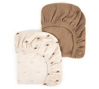 Peepeemax Sábana Bajera Ajustable para Cuna de Bebé, 2 Unidades, Protector de Colchón para Parque, Cesta de Moisés, Moisés, Funda de Colchón para Recién Nacidos para Cunas (Sol)