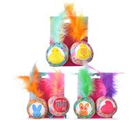 Peeps for Pets Jingle Bell Cat Toy- 2PK Assorted Backercard | Jingle Bell Catnip Cat Toys, 4"- 2 Count | Cat Toy Set with 2 Cat Toys | Catnip Cat Toys Feather Cat Toys Cat Bell Toy from Peeps