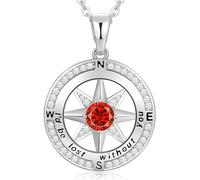 Peeshow Collar para mujer, esposa, brújula, piedra natal, joyería de cumpleaños, aniversario, ideas para su novia, regalo romántico de amor en Navidad, día de San Valentín, día de la madre, estaría