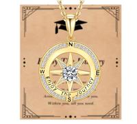 Peeshow Regalos de graduación para ella, collar de graduación de brújula dorada de la escuela secundaria 2025, el mejor regalo de joyería de graduación para mujeres, hija, nieta, regalos de graduación